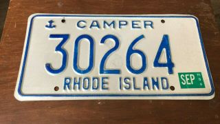 1994 Rhode Island Camper License Plate Expired 30264