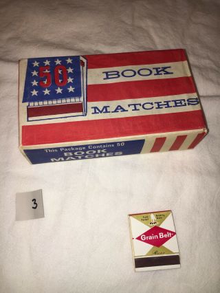 Grain Belt Beer Vintage Box Of 50 Matchbooks