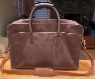 Vintage Coach D7s - 0538 Brown Leather Briefcase Messenger Laptop Attaché Bag