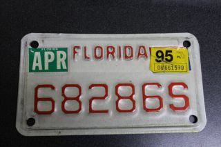1995 Florida Motorcycle License Plate Tag 95 Fla Fl Mc Tag 68286s
