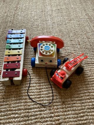 Vintage Fisher Price,  Joblot.  Phone,  Fire Engine,  Xylophone