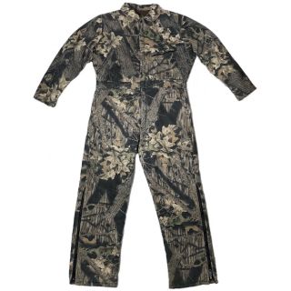 Vtg Camouflage Mossy Oak Coveralls Insulated Mens L Break Up Camo Made In Usa