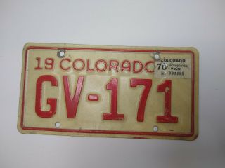 Vintage 1975 Colorado Motorcycle License Plate