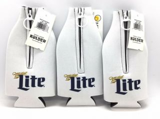 Miller Lite Bottle Suit Hugger Koozie White Pilsner Beer Coozie 2