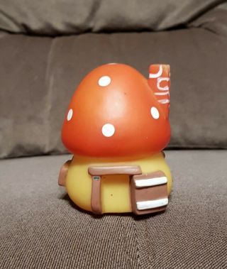 1970 Vintage Romanian Rubber Squeaky Toy Aradeanca - Red Mushroom House Rare