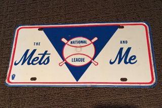 Vintage York Mets License Plate 1960s Time Period