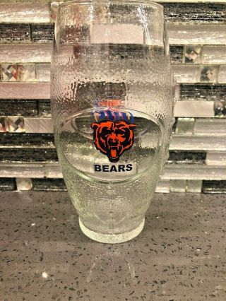 Vintage Chicago Bears Miller Lite Beer Nfl Football Shaped Glass Drinking Glass