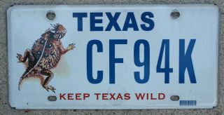Texas License Plate Keep Texas Wild Horned Toad