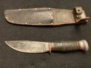Vintage Fixed Blade Marbles Knife And Sheath - Possibly Woodcraft