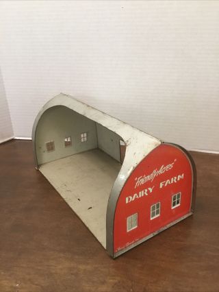 Susy Goose Friendly Acres Dairy Farm Metal Barn Toy 13 " L 7 " W Vintage