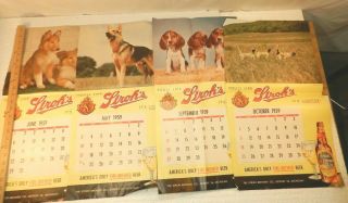 4 Pgs Calendar Art Vintage Stroh 