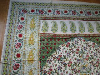 Vintage Kalamkari Hand Block Cotton Tree of Life India ethnic textile 292x216cm 2