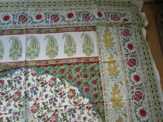 Vintage Kalamkari Hand Block Cotton Tree of Life India ethnic textile 292x216cm 3