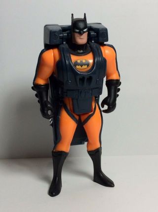 Vintage Kenner Dc Animated Series Batman Skydive Figure Orange Black 1993 Exc,