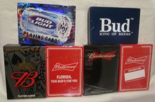 Six Different Decks Of Budweiser Beer Playing Cards - - All & 4 Are