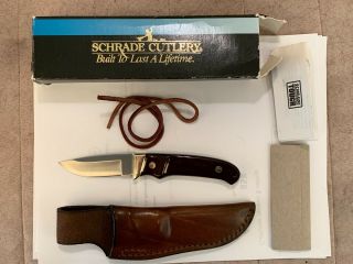 Vtg Schrade,  Usa Custom Shop Loveless Ph2 Pro Hunter Knife Sheath & Box - Nos