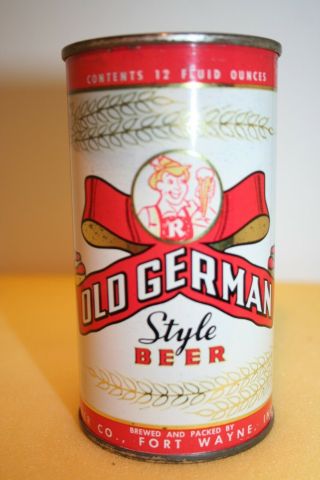 Old German Style Beer 12 Oz.  Flat Top From Fort Wayne,  Indiana