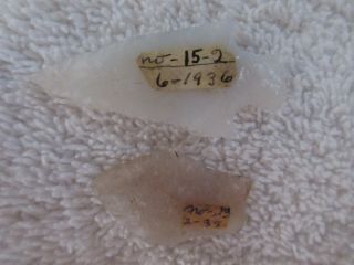 Two Old California Arrowheads With Docs - - Nr
