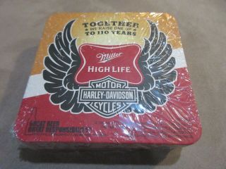 Pack Of (20) 2013 Miller High Life Harley Davidson We Raise One Up 4 " Coasters