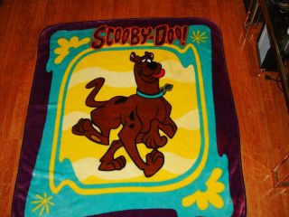 Vintage Scooby Doo Plush Throw Fleece Blanket Very Rare 50 