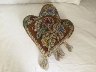 Antique Iroquois Large Beaded Pillow Pin Cushion Native American