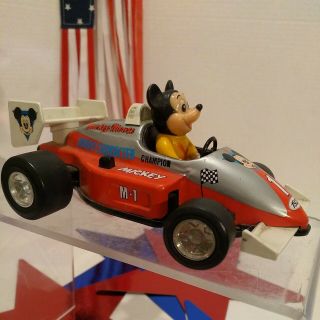 Vintage 1988 Walt Disney Mickey Mouse M - 1 Champ 1928 Race Car Japan Toy Masudaya