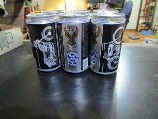6 Pack Pabst Blue Ribbon 1993 90th Anniversary Harley Davidson 12 Oz.  Beer Cans