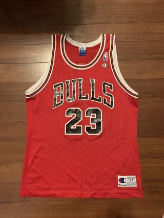 Michael Jordan Vintage Champion Chicago Bulls Nba Jersey Size 44