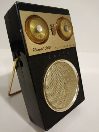 Vintage Zenith Royal 500 Transistor " Owl " Radio,  Made In America - Well