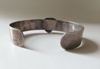 Vintage Navajo Stamped Sterling Silver & Turquoise Cuff Bracelet 3