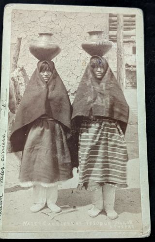 Vintage 1880s Southwest Us Pueblo Indians Native Americans Mounted Photo 2 Bb