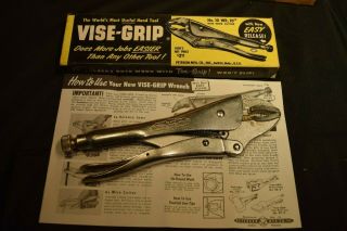 Vintage Petersen Vise Grip No.  10wr Locking Pliers Dewitt Usa