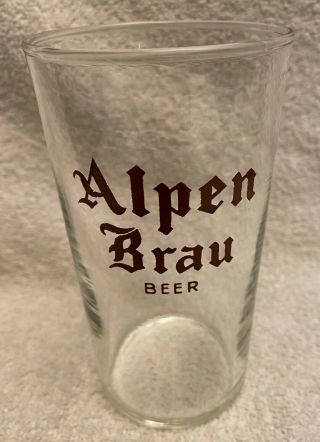 Vintage 4 3/4 " Alpen Brau Beer Glass Columbia Brewing St Louis Mo