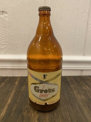 Gretz Quart Beer Bottle Philadelphia Pa Brewery One Quart