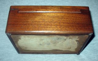 Artist Steven C.  Evans Eagle and Human Walnut Box with Tooled Leather,  Signed 2