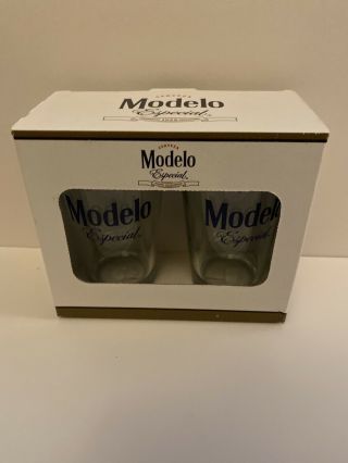 Set Of 2 Modelo Cerveza Especial 16 Oz.  Pint Beer Glass Pack Of 2 Glasses