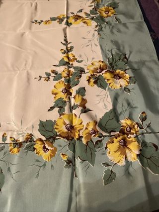 Vintage 1950s California Hand Print Tablecloth Wilendur 50 X 51 Square NOS 3