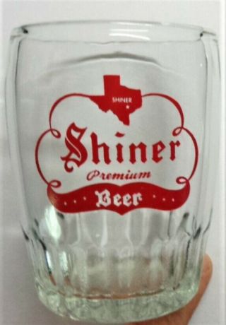 Shiner Beer Glass Barrel Shape,  But Larger And Much Heavier