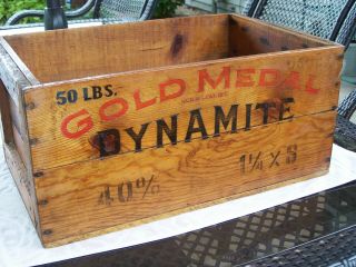 Vintage Gold Medal Explosives Wooden Crate