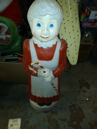 Vintage Christmas Blow Mold Mrs.  Claus Lighted Union Products Featherstone Vtg