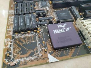 Vintage motherboard Intel i486SX processor. 2