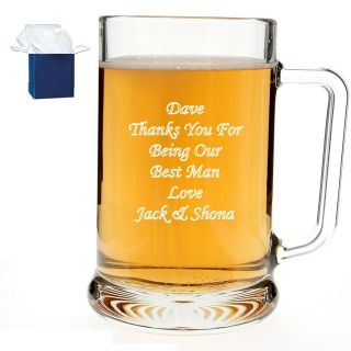 Personalised Engraved Pint Beer Glass Tankard Wedding Usher Father of Bride Gift 3