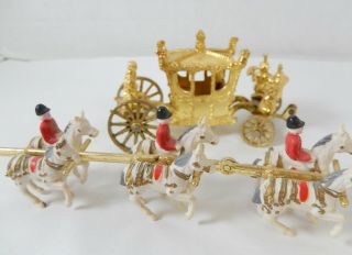 Vintage Miniature English Royal Coach Horse & Carriage