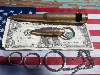 50 Cal Bmg Bullet Bottle Opener,  Hogs Tooth Key Ring 1 1/8 " The)