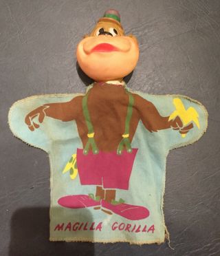1964 Magilla Gorilla Ideal Hand Puppet—hanna Barbera Vinyl Head Puppet