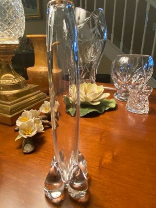 Vintage Steuben Rocket Shaped Bud Vase,  Art Deco,  Crystal,  Signed - 8 1/4 "