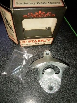 (1) Nib Rare Vintage Starr X Stationary Wall Mount Bottle Opener W/ Screws 2012