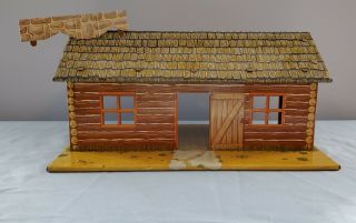 Vintage Marx Tin Litho Building: Log Cabin Or Stockade
