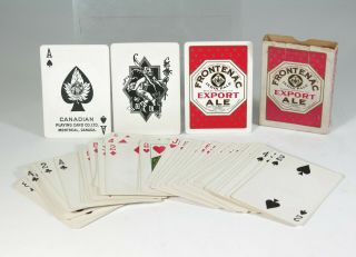 Ca1920 Frontenac Brewery Indian Pale Ale Advertising Playing Cards Beer Advert