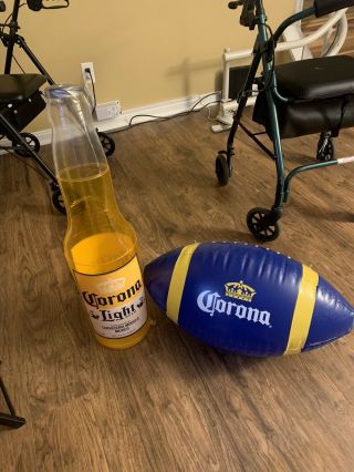Corona Light Beer Bottle Shaped 28 " & Football Shaped 25 " Inflatable Blow - Up